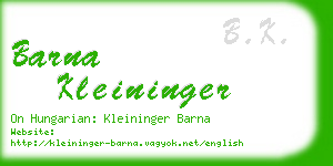 barna kleininger business card